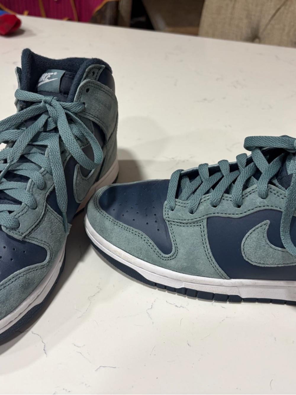 Nike Men’s Mid-Top Sneakers in Teal and Navy